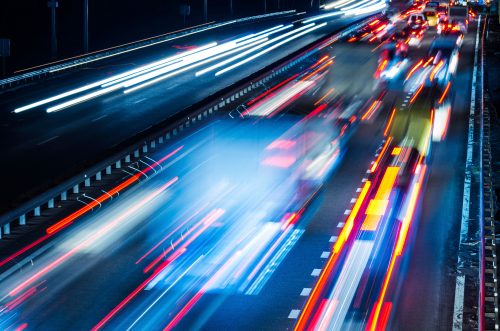 timelapse exposure of traffic at night