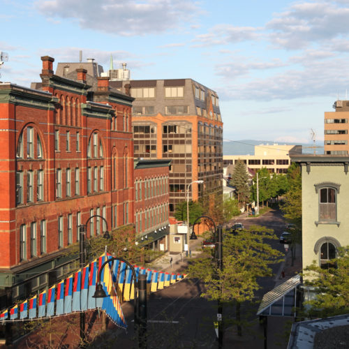 Historic downtown Burlington skyline