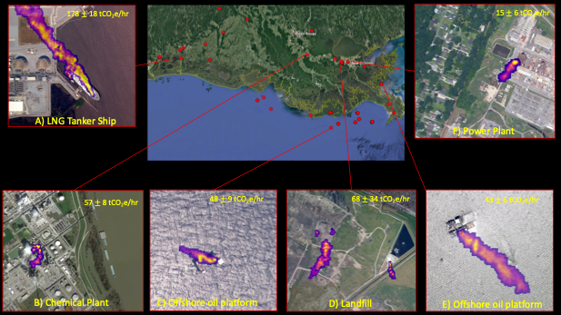 satellite view of methane emissions